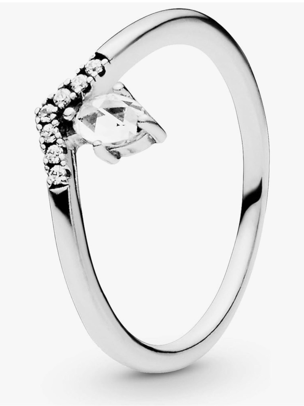 Pandora Wishbone Silver Ring — RETIRED STYLE — Size 7